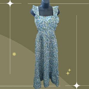 ✨ nwt Pink City Prints Vintage Lolita Pinafore Dress in blue Floral Size M